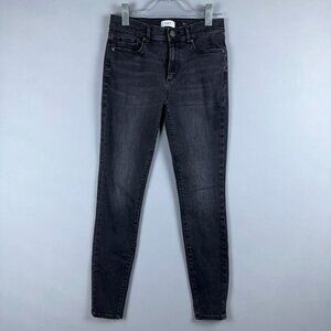 Loft Jegging Jeans Womens Size 2 Mid Rise Charcoal Wash Denim Stretch Black